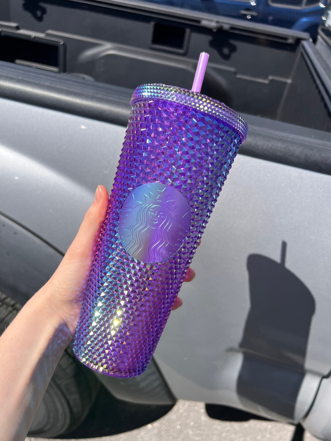 New Starbucks 2022 Purple Oil Slick 24oz Studded Cup Tumbler Etsy