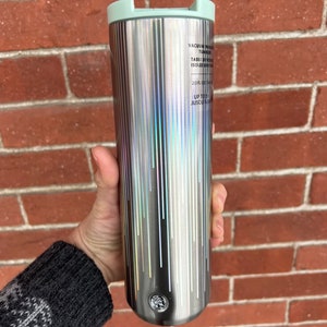 Starbucks Winter 2022 New Rare Holographic Line 16oz Stainless Steel Tumbler