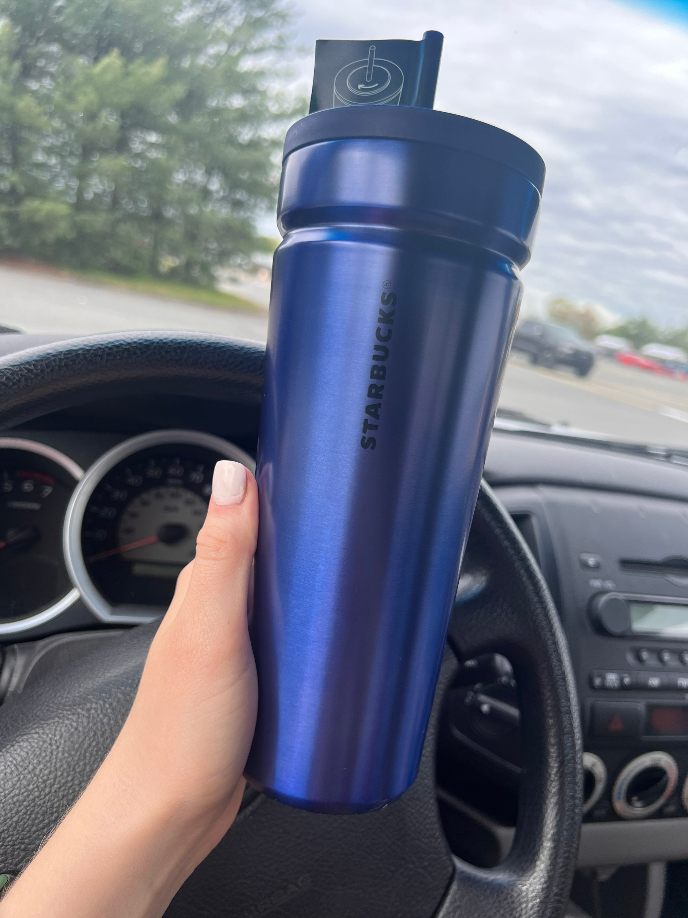 Starbucks Stanley Classic Straw Cup navy blue Insulated Car Cup 20oz