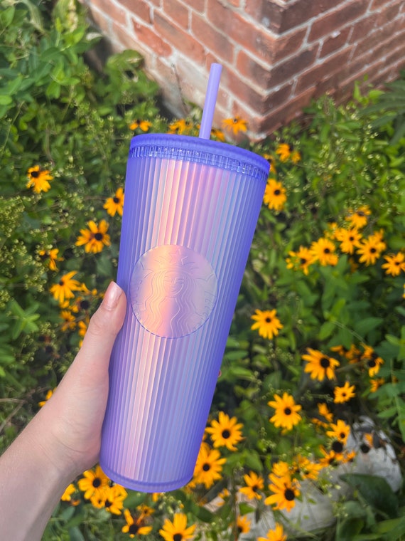 New Starbucks 2023 Purple Oil Slick 24oz/710ml Studded Cup Tumbler IN Hand