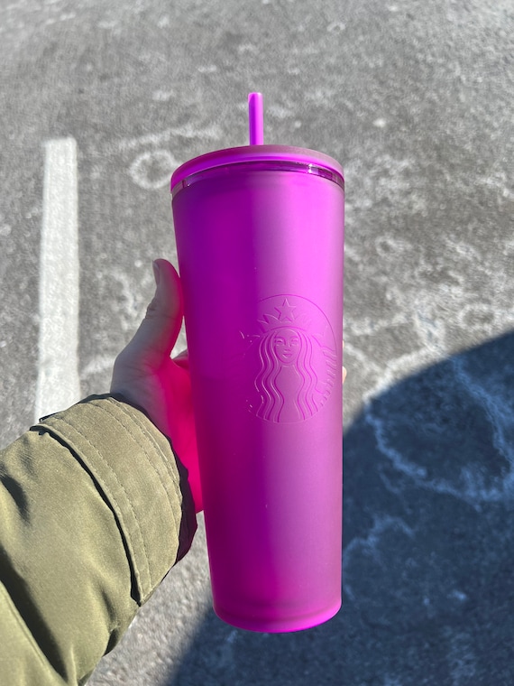 Starbucks Purple Matte Diamond Studded Tumbler Cold Drinks Straw Cups 24oz  Gifts