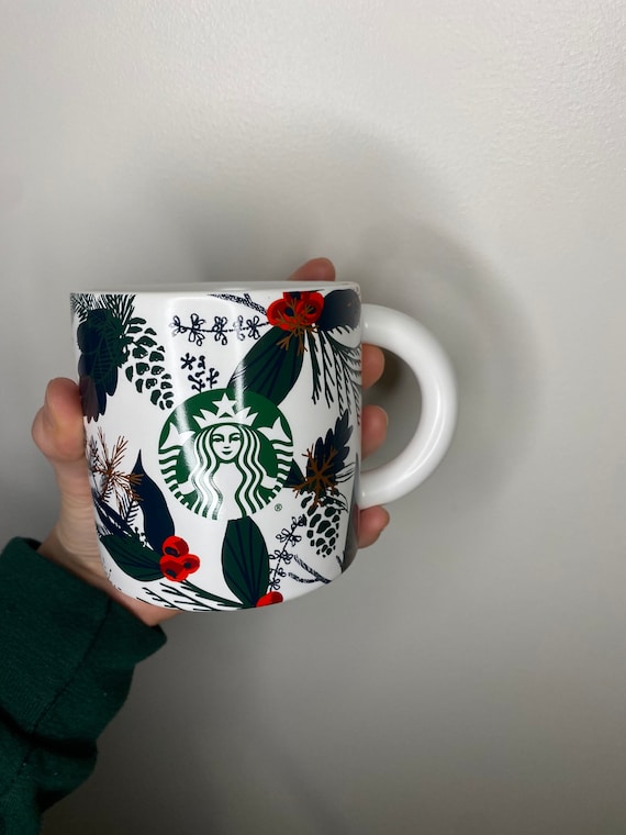 Starbucks Holiday 2021 Christmas Holly Ceramic Coffee Mug 12oz 