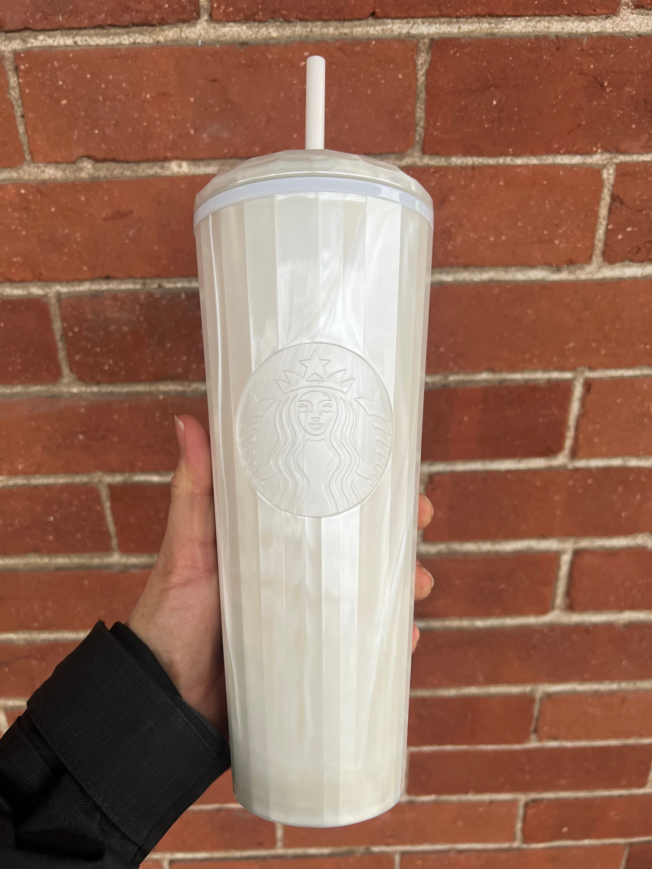 NEW Starbucks Tumbler White Pearl Ivory Pearlescent Dome Top - Etsy