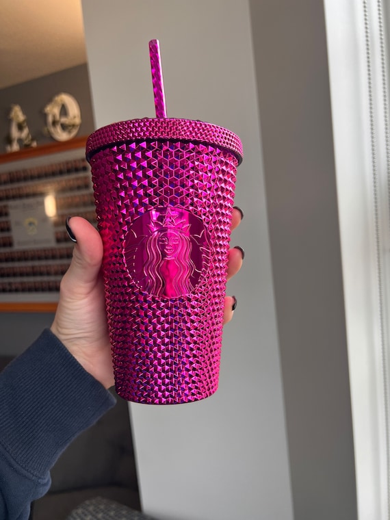 NEW Starbucks Christmas Pink Bling Studded Tumbler 24 oz Cold Cup