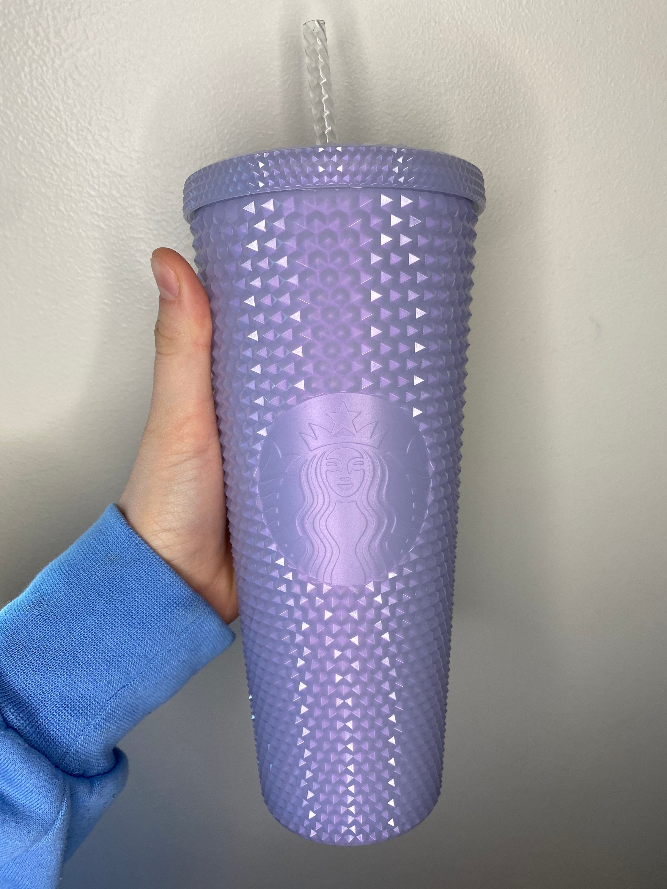 Starbucks Purple Matte Diamond Studded Tumbler Cold Drinks Straw