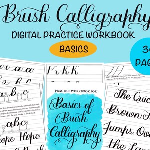 Brush Lettering Printable Calligraphy Worksheets With FREE GUIDESHEETS ...