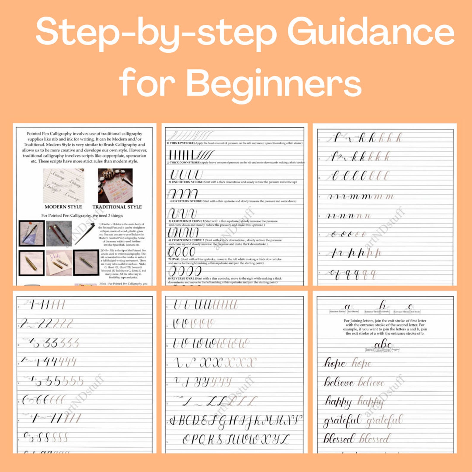 Printable Calligraphy Worksheets Basics of Pointed Pen Calligraphy ...