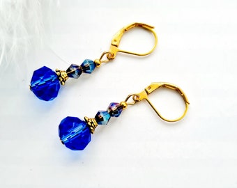 Vintage earrings, glass earrings, dangle drop, occasion earrings for Mothers Day, Anniversary, birthday, for her