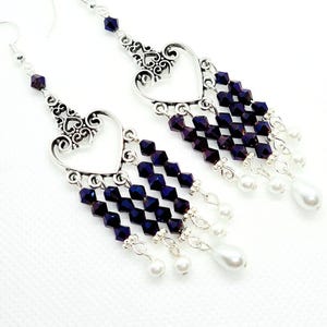 Boho chic chandelier earrings, handcrafted dangle, jewellery, for a special gift