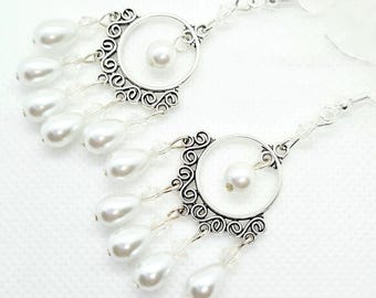Elegantes pendientes de araña de perlas para bodas y ocasiones especiales, colgantes, regalo para ella