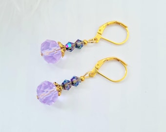 Pendientes de boda, pendientes colgantes de cristal vintage, regalo para dama de honor, aniversario, cumpleaños, para ella