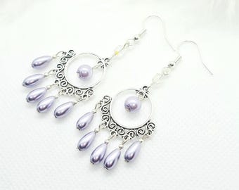 Elegantes pendientes de araña de perlas, para bodas y fiestas de graduación, colgantes, regalo para ella