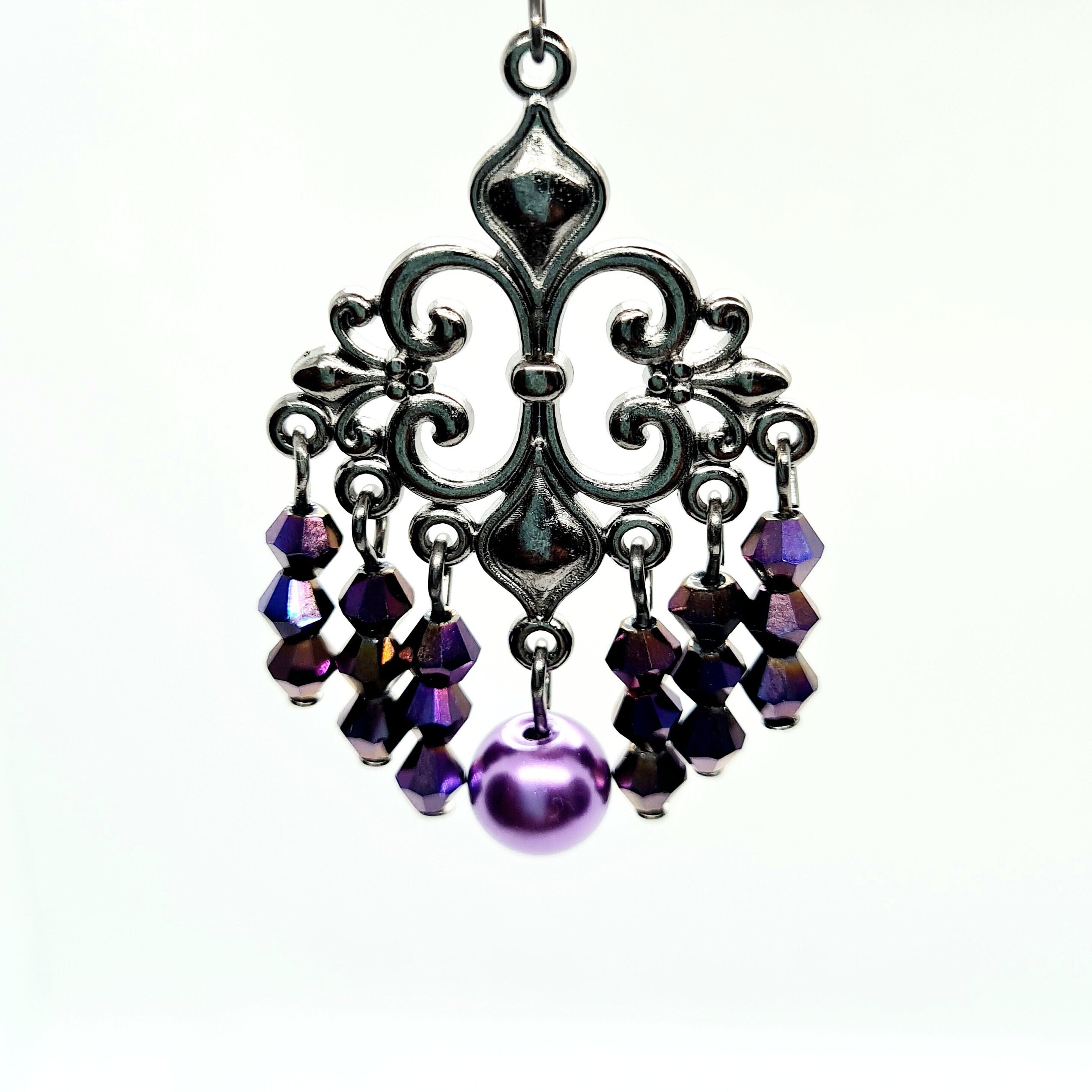 Georgous Black Fligree Chandelier Earrings, Timeless Elegance, Ideal ...
