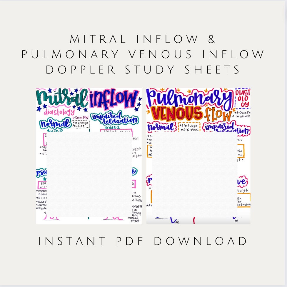 Mitral Inflow Letters Mitral Valve & Pulmonary Venous Inflow Diastolic Function - Etsy