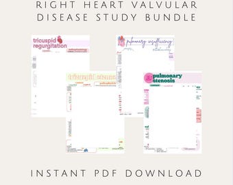 Right Heart Valvular Diseases Study Bundle | tricuspid regurgitation and stenosis, pulmonary regurgitation and stenosis