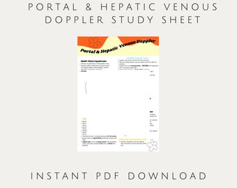 Portal & Hepatic Venous Doppler Study Sheet | Vascular Sonography, General Sonography, Nursing