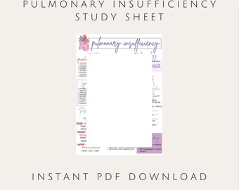 Pulmonary Insufficiency/Regurgitation Study Sheet | Cardiology, Echocardiography, Ultrasound