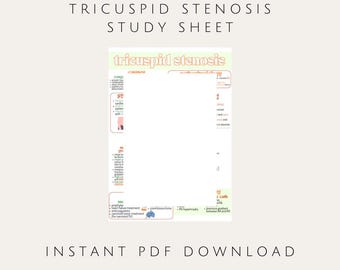 Tricuspid Stenosis Study Sheet | Echocardiography, Cardiology, Ultrasound