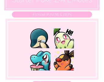 Starter Poke Z-A Emotes for Twitch/Discord/YouTube | Custom Twitch Emotes | Streaming | Discord Stickers | Stream Emotes