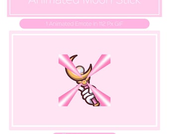ANIMATED Moon Stick Emote for Twitch/Discord | Custom Twitch Emotes | Gaming | Streaming | Discord Stickers | Stream Emotes