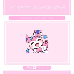 ANIMATED Sylveon Wave Emote for Twitch/Discord | Custom Twitch Emotes | Gaming | Streaming | Discord Stickers | Stream Emotes