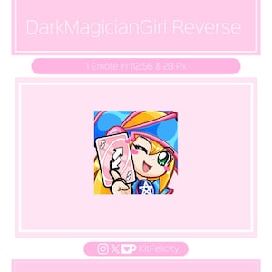 Dark Magician Girl Reverse Emote for Twitch/Discord/YouTube | Custom Twitch Emotes | Manga | Streaming | Discord Stickers | Stream Emotes