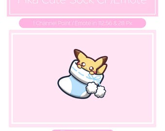 Pika Cute Sock Blue Channel Points for Twitch| Twitch Channel Point Icon | Twitch Channel Point Redeem | Stream Emotes | Cute Twitch