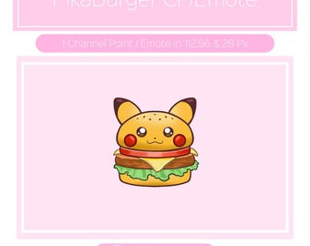 PikaBurger Channel Points for Twitch| Twitch Channel Point Icon | Twitch Channel Point Redeem | Stream Emotes | Cute Twitch