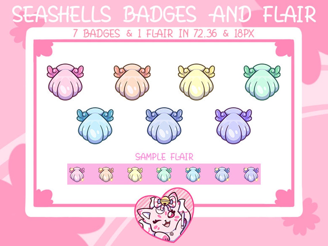 Sea Shells Sub Badges & Sub Badge Flair for Twitch/youtube Bit Badges ...