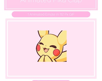 ANIMATED Pikachu Clap Emote for Twitch/Discord | Custom Twitch Emotes | Gaming | Streaming | Discord Stickers | Stream Emotes