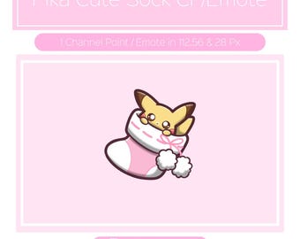 Pika Cute Sock Pink Channel Points for Twitch| Twitch Channel Point Icon | Twitch Channel Point Redeem | Stream Emotes | Cute Twitch