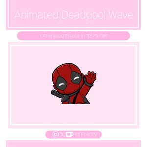 ANIMATED Deadpool Wave Emote for Twitch/Discord | Custom Twitch Emotes | Gaming | Streaming | Discord Stickers | Stream Emotes