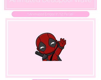 ANIMATED Deadpool Wave Emote for Twitch/Discord | Custom Twitch Emotes | Gaming | Streaming | Discord Stickers | Stream Emotes