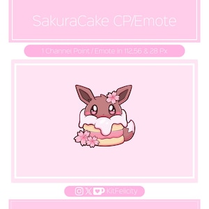 Sakura Cake Eevee Pink Channel Points for Twitch| Twitch Channel Point Icon | Twitch Channel Point Redeem | Stream Emotes | Cute Twitch