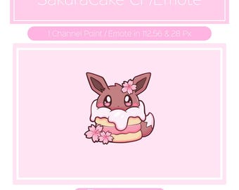 Sakura Cake Eevee Pink Channel Points for Twitch| Twitch Channel Point Icon | Twitch Channel Point Redeem | Stream Emotes | Cute Twitch