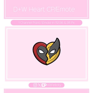 Deadpool & Wolverine Heart Channel Points for Twitch| Twitch Channel Point Icon | Twitch Channel Point Redeem | Stream Emotes | Cute Twitch