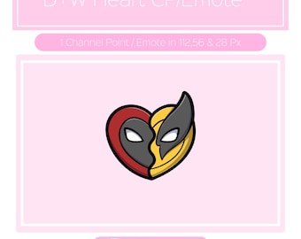 Deadpool & Wolverine Heart Channel Points for Twitch| Twitch Channel Point Icon | Twitch Channel Point Redeem | Stream Emotes | Cute Twitch