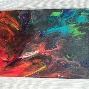 Lava - Original kleine Malerei im A5 Format "Postkarten Pouring"