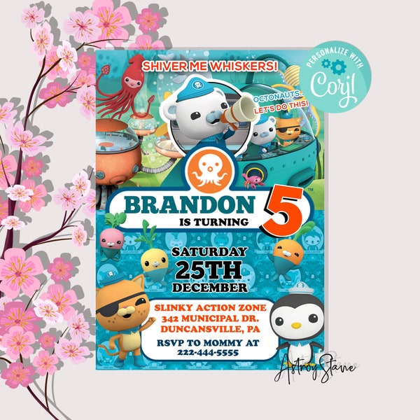 Digital Birthday Invitation,Kids Birthday,Octonauts Birthday Invitation,Kids Invitation,Instant Download