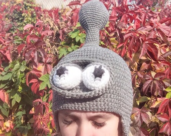 Robot Bender inspired crochet hat, man woman Futurama Bender Crochet Hat, kids. baby hat. 6 Months to Preteen  Toddler Beanie MADE to ORDER