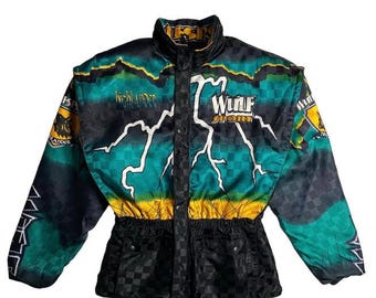 70's Men's Blue Racing Stripe Windbreaker Jacket | Racing
