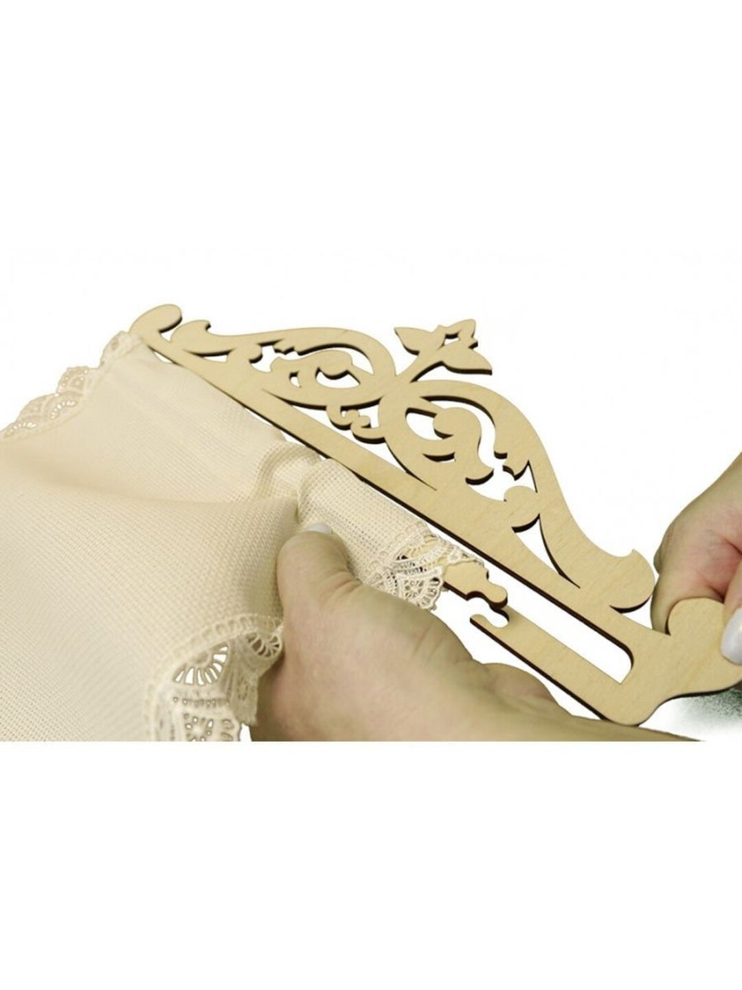 Hanger Set 4 Ganci A Parete In Legno E Feltro – Espositori Per Tappeti, Arazzi E Trapunte, Clip Murali - 2