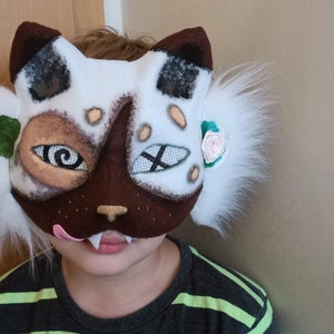 Masque de chat Therian Masque feutré avec filet pour les yeux Masque de chat des montagnes image 8