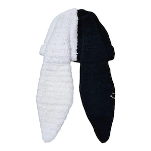 Gorro de inverno divertido e quentinho / Gorro de coelho tricotado à mão - Gorro com orelhas de coelho em formato de nuvem | Gorro de crochê | Gorro de crochê