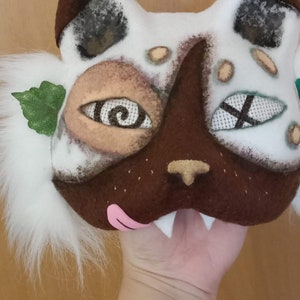 Masque de chat Therian Masque feutré avec filet pour les yeux Masque de chat des montagnes image 2