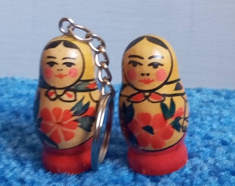 poupées gigognes Matryoshka, matreshka , vintage Mini Souvenir Dolls , Porte-clés