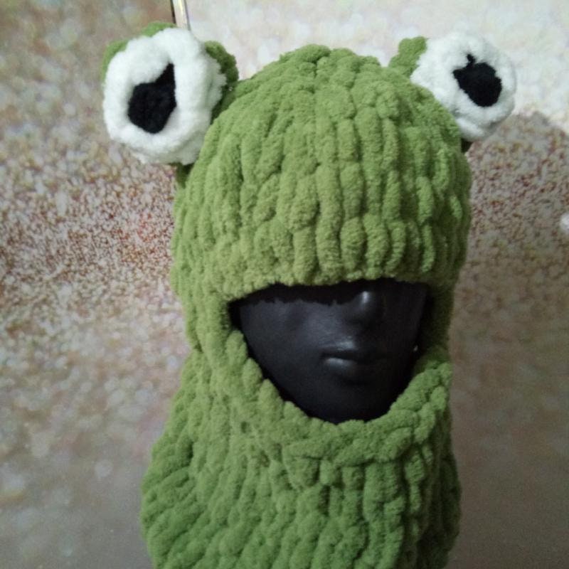 Funny Balaclava Hat Hood Frog / Warm Winter Hat / Balaclava With Ears ...
