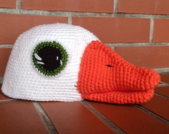 Gans vogels winter warme fleece muts ganzen toeteren cadeau accessoire beanie spel Aangepast formaat dierenmuts - gans gehaakt breisel