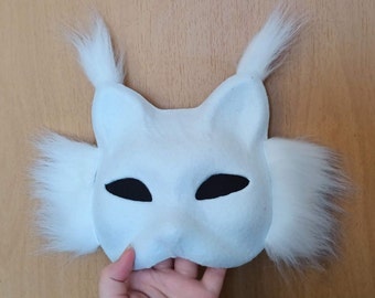 Masque de chat Therian masque feutré avec filet pour les yeux Masque de chat des montagnes Kit de masque de chat Therian feutré uni à décorer