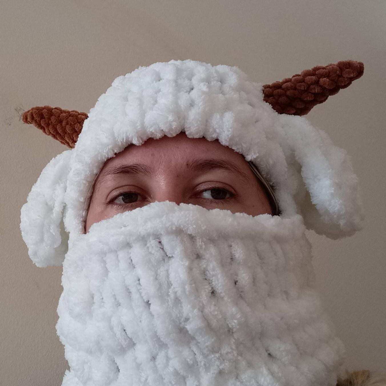 Funny Balaclava Hat Goat Kozachka Ram Lamb Devil / Warm Winter Hat